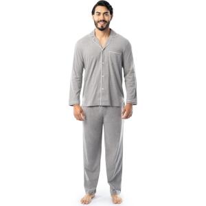 Fruit of the Loom mens Jersey Knit Pajama Sleep Set(Grey)
