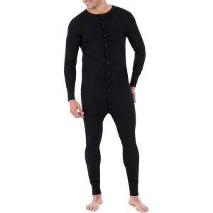 Fruit of the Loom mens Premium Thermal Union Suit(Black)