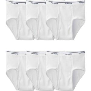 Fruit of the Loom mens Underwear Briefs, Tag Free & Moisture Wicking, Assorted Color Multipacks(White)