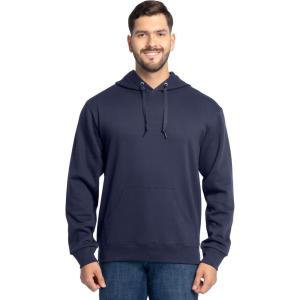 Fruit of the Loom unisex-adult Eversoft Fleece Pullover Hooded Sweatshirt, Moisture Wicking & Breathable(Navy Pullover)
