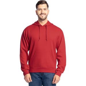 Fruit of the Loom unisex-adult Eversoft Fleece Pullover Hooded Sweatshirt, Moisture Wicking & Breathable(Red Pullover)