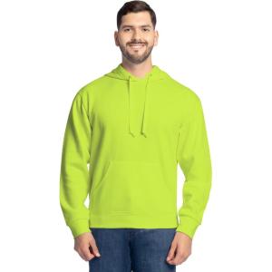 Fruit of the Loom unisex-adult Eversoft Fleece Pullover Hooded Sweatshirt, Moisture Wicking & Breathable(Safety Green Pullover)