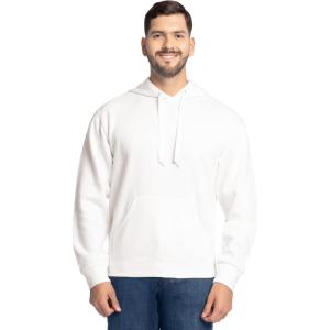Fruit of the Loom unisex-adult Eversoft Fleece Pullover Hooded Sweatshirt, Moisture Wicking & Breathable(White Pullover)