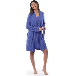Fruit of the Loom womens Breathable Robe(Heather Navy)