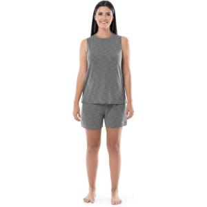 Fruit of the Loom womens Breathable Tank Top and Short 2 Piece Sleep Set(Heather Grey)