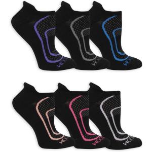 Fruit of the Loom womens Coolzone Cotton No Show Socks (6 Pack)(Black)