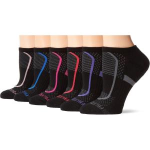 Fruit of the Loom womens Coolzone Cotton No Show Socks (6 Pack)(Black Assortment)