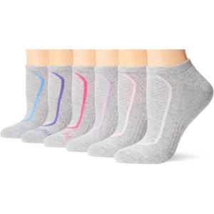 Fruit of the Loom womens Coolzone Cotton No Show Socks (6 Pack)(Grey Assortment)