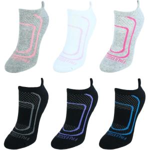 Fruit of the Loom womens Coolzone Cotton No Show Socks (6 Pack)(Grey/Black/White)