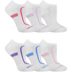 Fruit of the Loom womens Coolzone Cotton No Show Socks (6 Pack)(White)