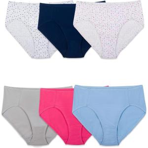 Fruit of the Loom womens Covered Waistband 6 Pack(Hi Cut – Assorted Color)