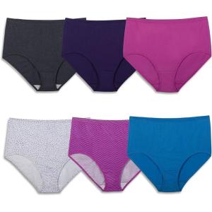 Fruit of the Loom womens Covered Waistband 6 Pack(Multicolor/Assorted)
