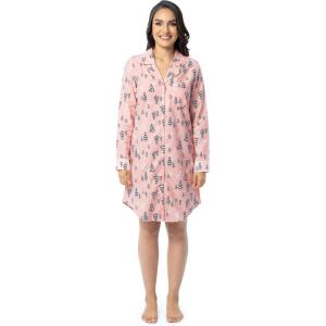 Fruit of the Loom womens Flannel Sleep Shirt(Snowy Trees)