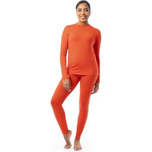 Fruit of the Loom womens High Neck Top and Legging Thermal Set(Red)
