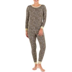Fruit of the Loom womens Micro Waffle Premium Thermal Set(Animal Print)