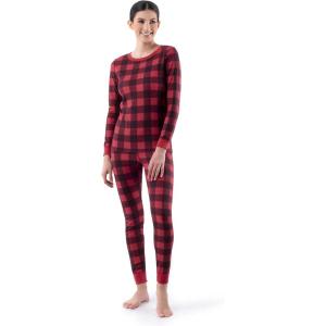 Fruit of the Loom womens Micro Waffle Premium Thermal Set(Buffalo Plaid)