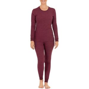 Fruit of the Loom womens Micro Waffle Premium Thermal Set(Merlot Heather)