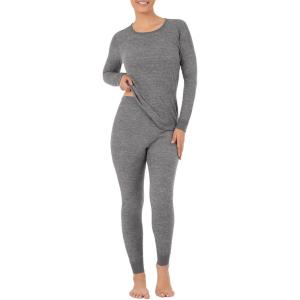 Fruit of the Loom womens Micro Waffle Premium Thermal Set(Smoke Heather)