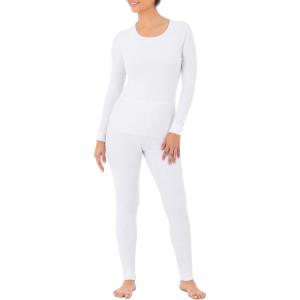 Fruit of the Loom womens Micro Waffle Premium Thermal Set(White)