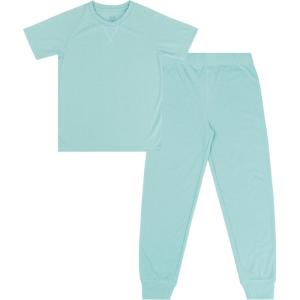 Fruit of the Loom boys Relaxing Comfort Loose Fit 2-piece Pajama Set(Aquarium Green)