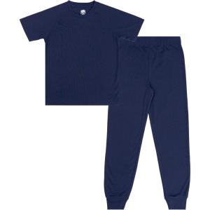 Fruit of the Loom boys Relaxing Comfort Loose Fit 2-piece Pajama Set(Navy)
