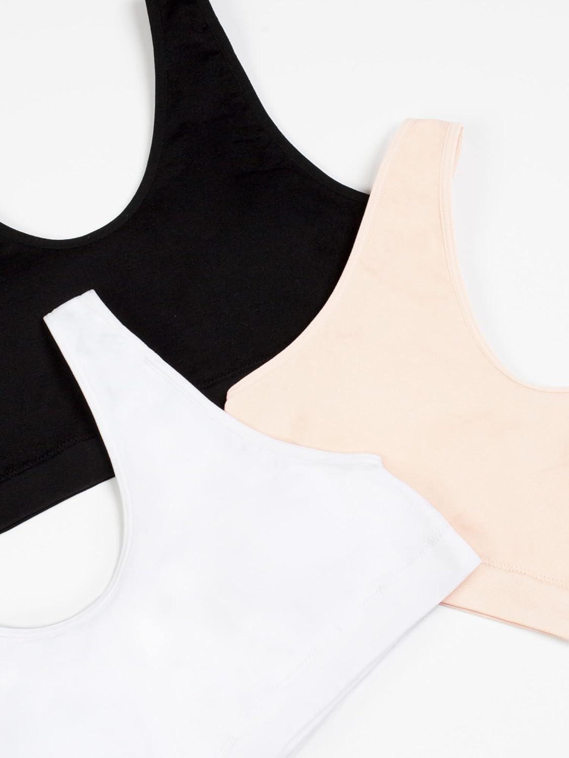 imageFruit of The Loom Girls Seamless Stretch Sports BraLight NudeBlackWhite