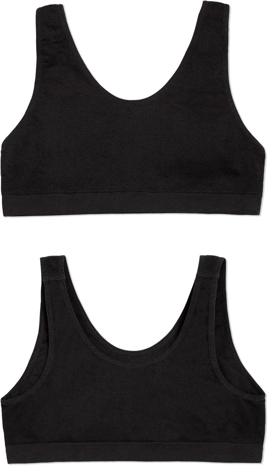 imageFruit of The Loom Girls Seamless Stretch Sports BraNeon PinkBlack HueGrey Heather