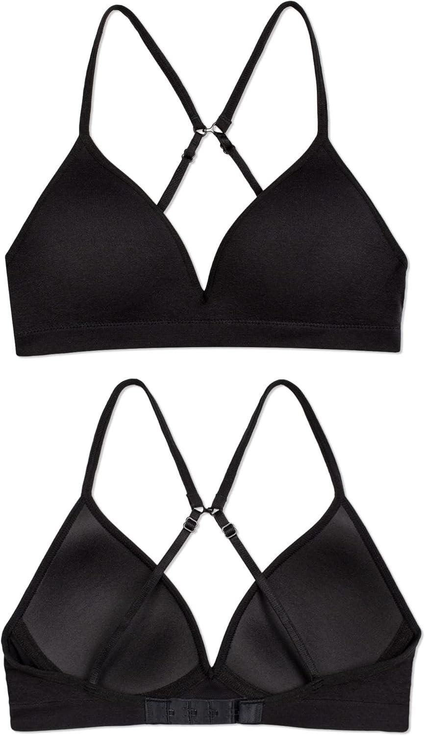 imageFruit of the Loom Girls 2Pack Seamless Soft Cup Bras Lightweight ampamp Gentle SupportLilac WhisperBlack Hue