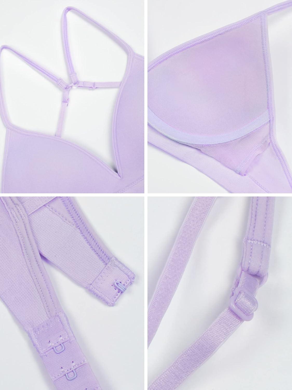 imageFruit of the Loom Girls 2Pack Seamless Soft Cup Bras Lightweight ampamp Gentle SupportLilac WhisperBlack Hue