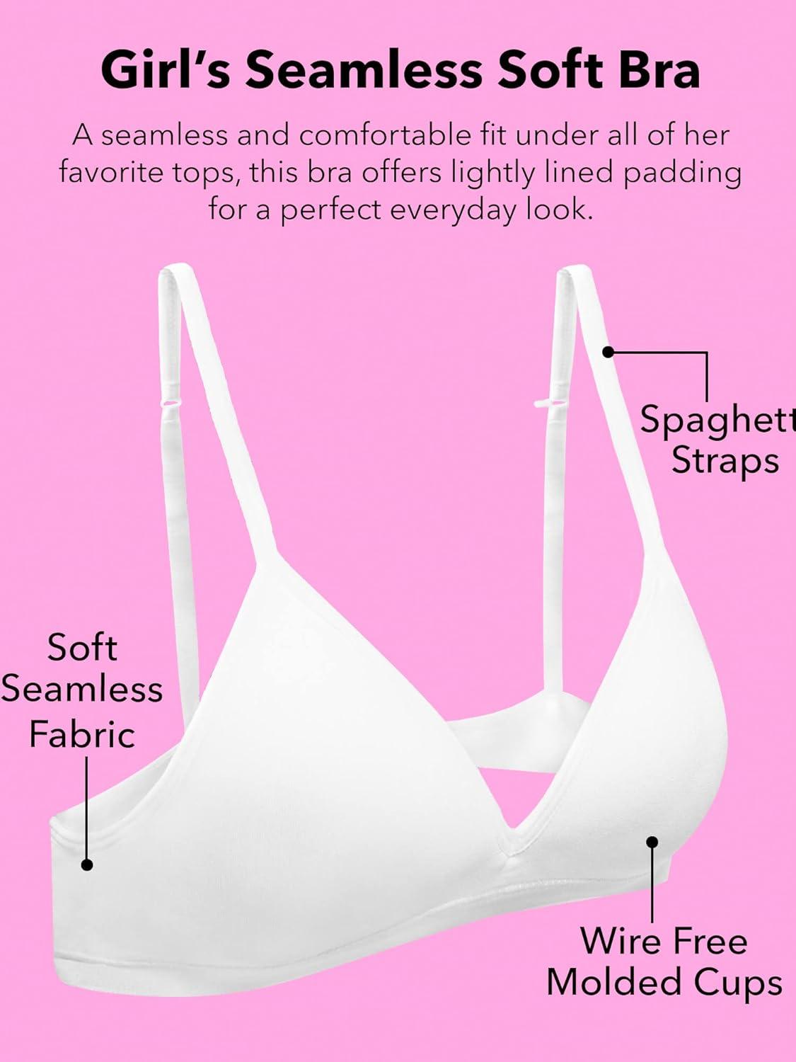imageFruit of the Loom Girls 2Pack Seamless Soft Cup Bras Lightweight ampamp Gentle SupportLilac WhisperBlack Hue