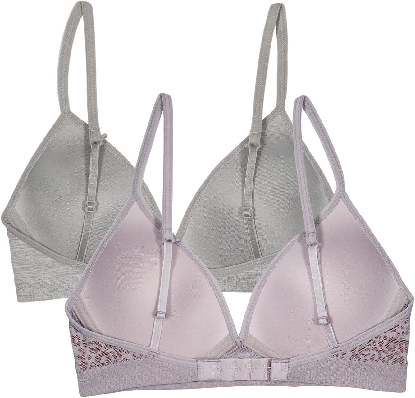 imageFruit of the Loom Girls 2Pack Seamless Soft Cup Bras Lightweight ampamp Gentle SupportMulti LeoGrey Heather