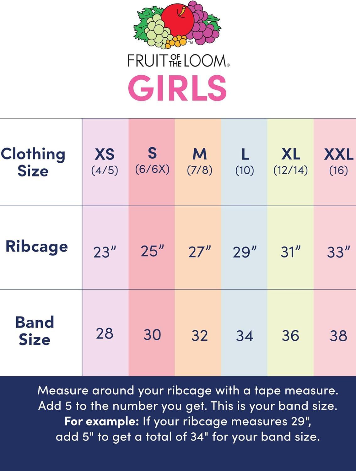 imageFruit of the Loom Girls Big Girls Training Bra Value PacksMintPinkGreyWhiteNude