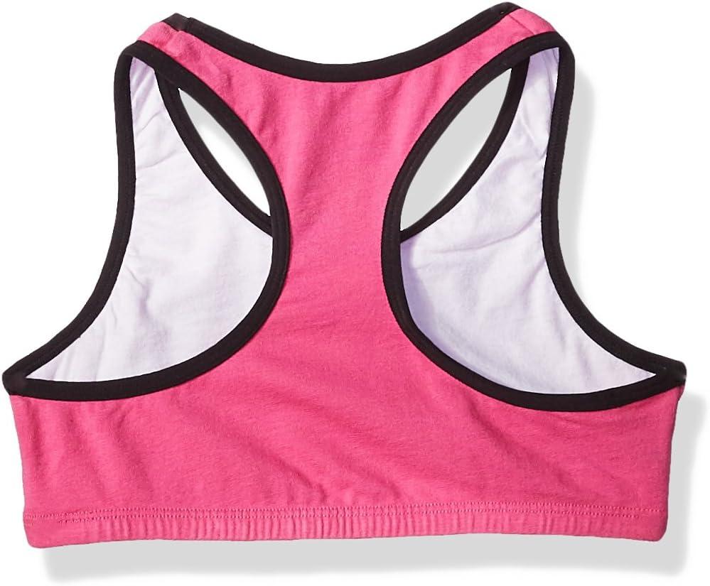 imageFruit of the Loom Girls Multi Pack Cotton Built Up Stretch Sports Bra Available in 6 PacksPassion Fruit With BlackWhiteBlack 6pack