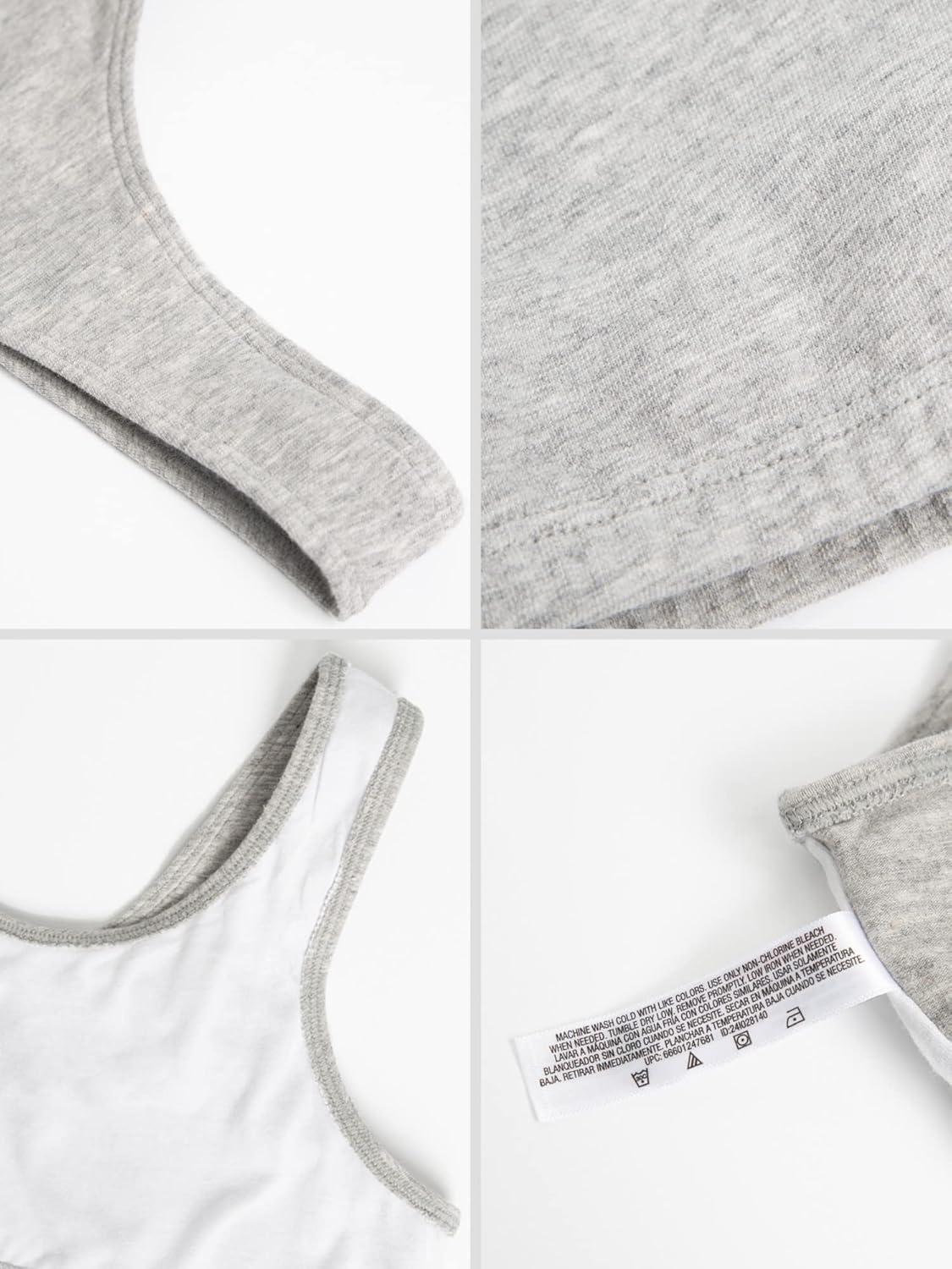 imageFruit of the Loom Girls Multi Pack Cotton Built Up Stretch Sports Bra Available in 6 PacksWhiteBlackMintBlackWhiteGrey