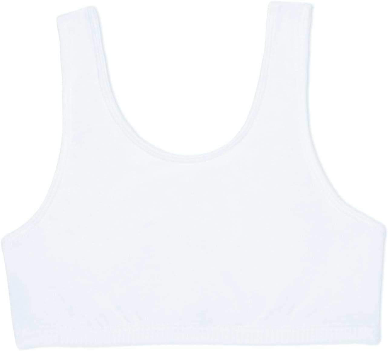 imageFruit of the Loom Girls Multi Pack Cotton Built Up Stretch Sports Bra Available in 6 PacksWhiteBlackMintBlackWhiteGrey