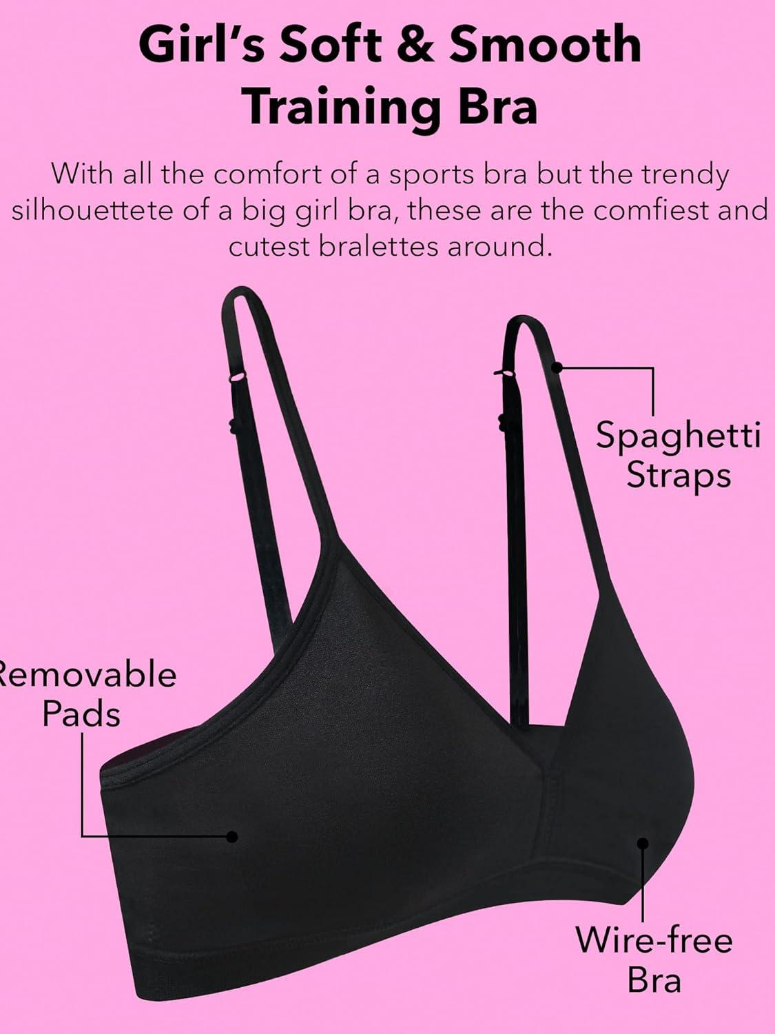 imageFruit of the Loom Girls Soft and Smooth Training BraBlush RoseGrey HeatherCharcoal Heather