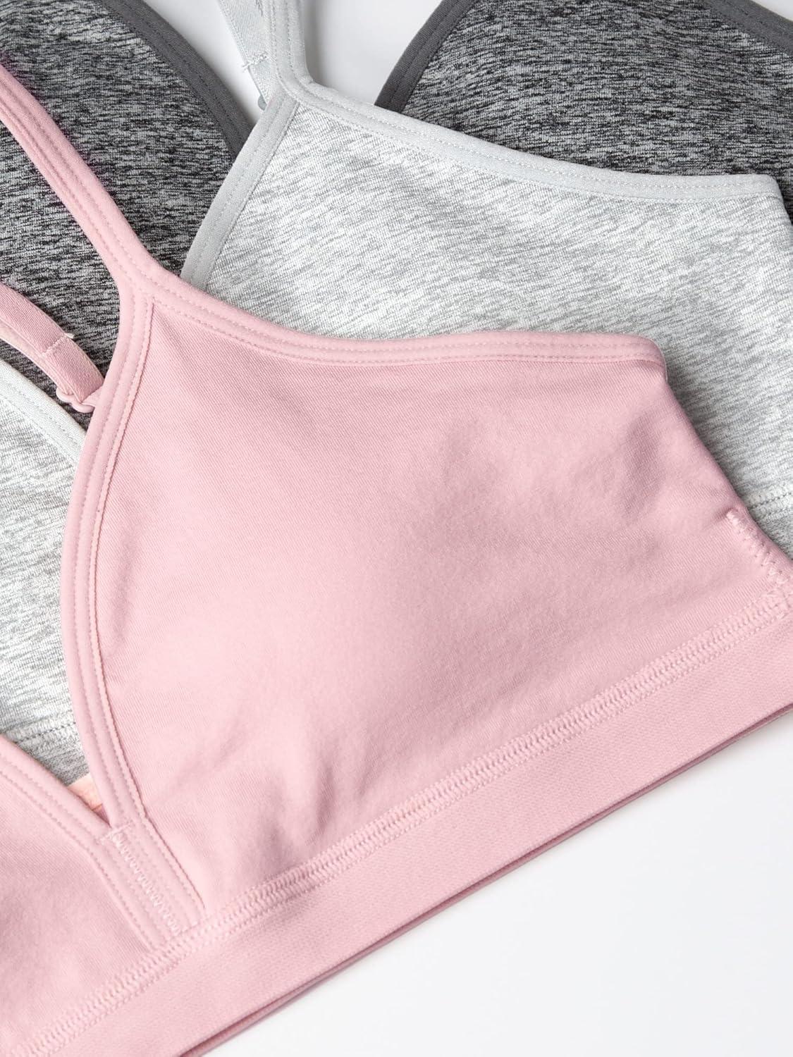 imageFruit of the Loom Girls Soft and Smooth Training BraBlush RoseGrey HeatherCharcoal Heather