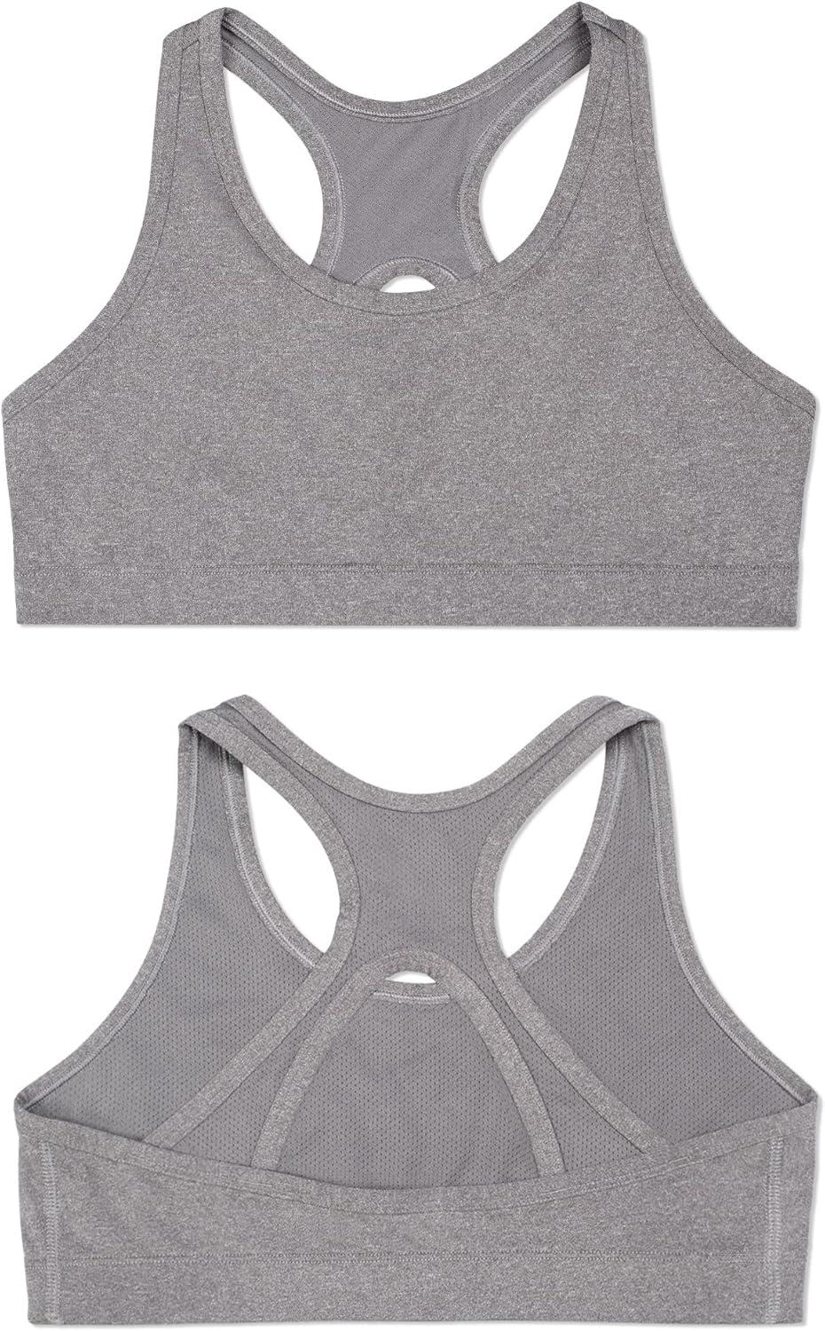 imageFruit of the Loom Girls Stay Dry Racerback Sports BraBlackDark Grey Heather