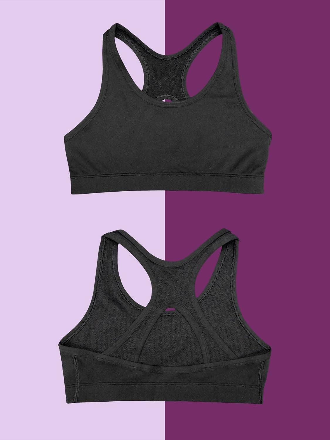 imageFruit of the Loom Girls Stay Dry Racerback Sports BraDazzling BlueBlack Hue
