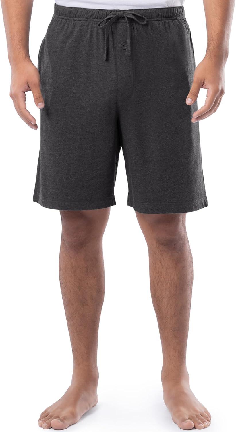 imageFruit of the Loom Mens Sleep Pajama Pants and Shorts 4PackBlackCharcoalBlackBlack