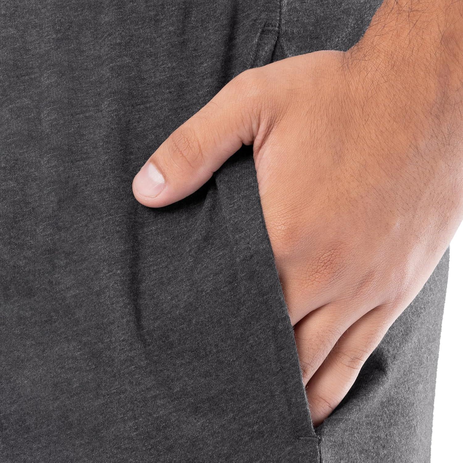 imageFruit of the Loom Mens Sleep Pajama Pants and Shorts 4PackBlackCharcoalBlackBlack