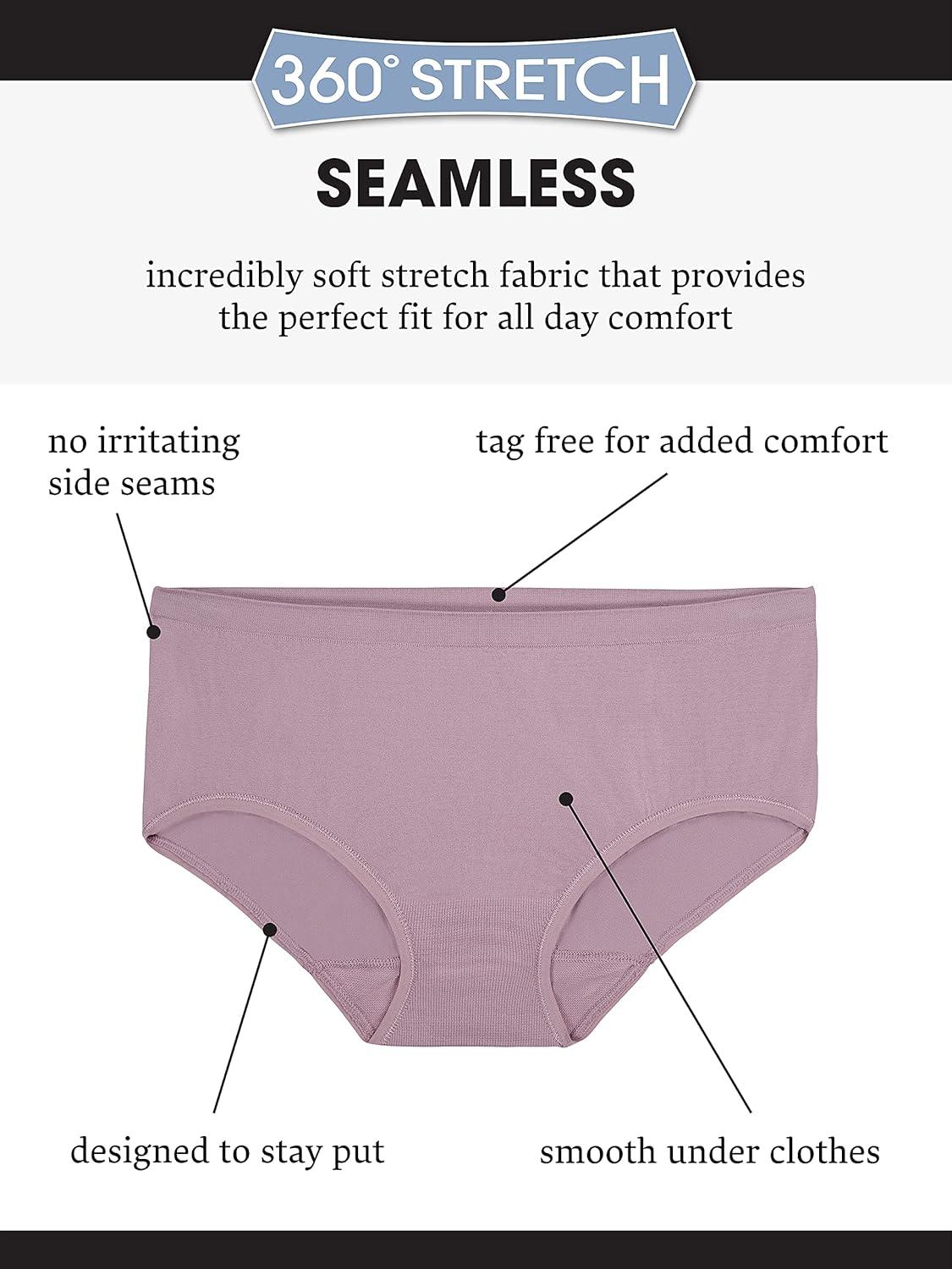 imageFruit of the Loom Womens Underwear Pima Cotton Blend Fabric Super Smooth Raw Cut EdgesPlus Size Brief 10 Pack BluePurpleGrey
