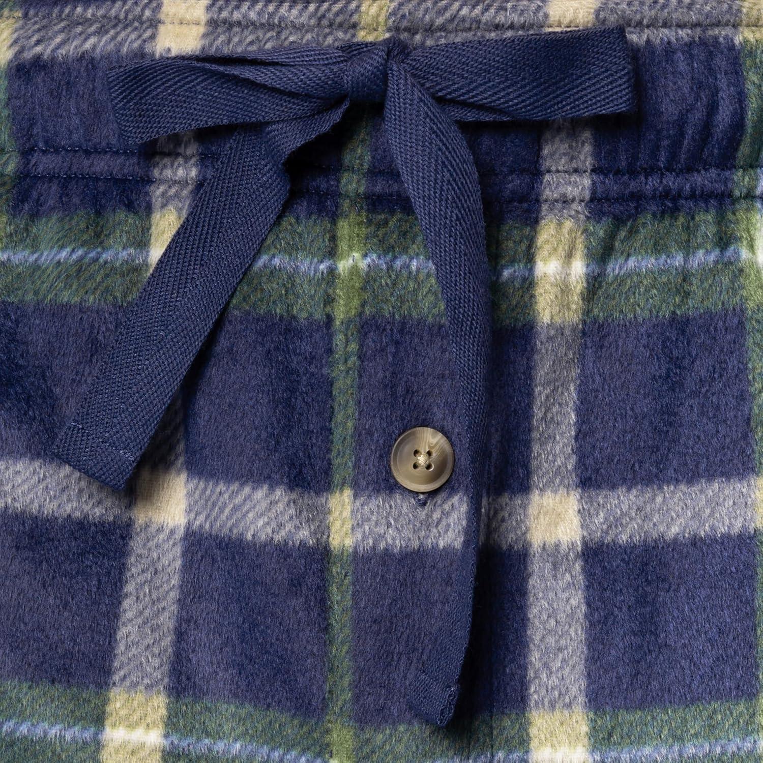 imageFruit of the Loom mens Microsuede Fleece Sleep Pajama Pants 2packNavyGreen Plaid