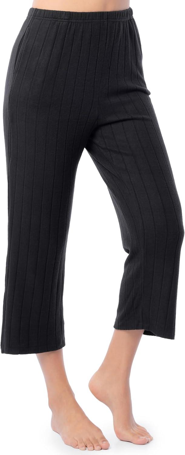 imageFruit of the Loom womens Dolman Sleeve and Cropped Pant Sleep SetBlack