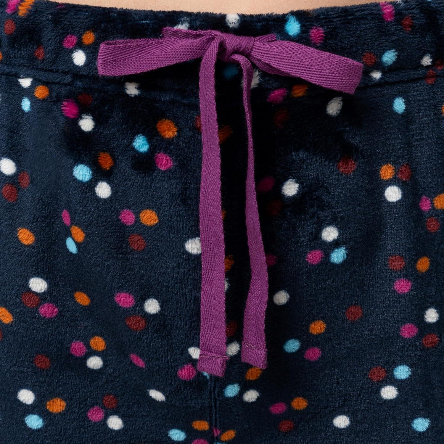 imageFruit of the Loom womens Sueded Jersey Crew Top and Fleece Pant Sleep SetBerryMulti Confetti