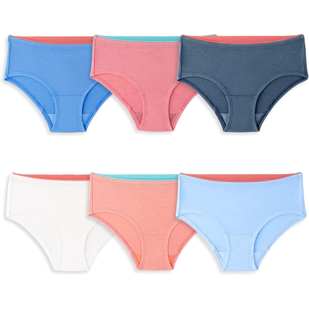 imageFruit of the Loom Girls 360 Stretch Modal UnderwearHipster  6 Pack  Assorted
