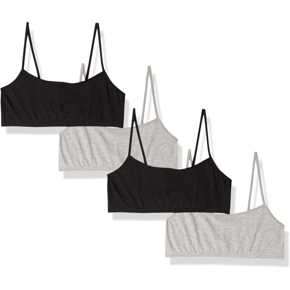 imageFruit of the Loom Girls Big Girls Training Bra Value PacksBlack HueGrey Heather