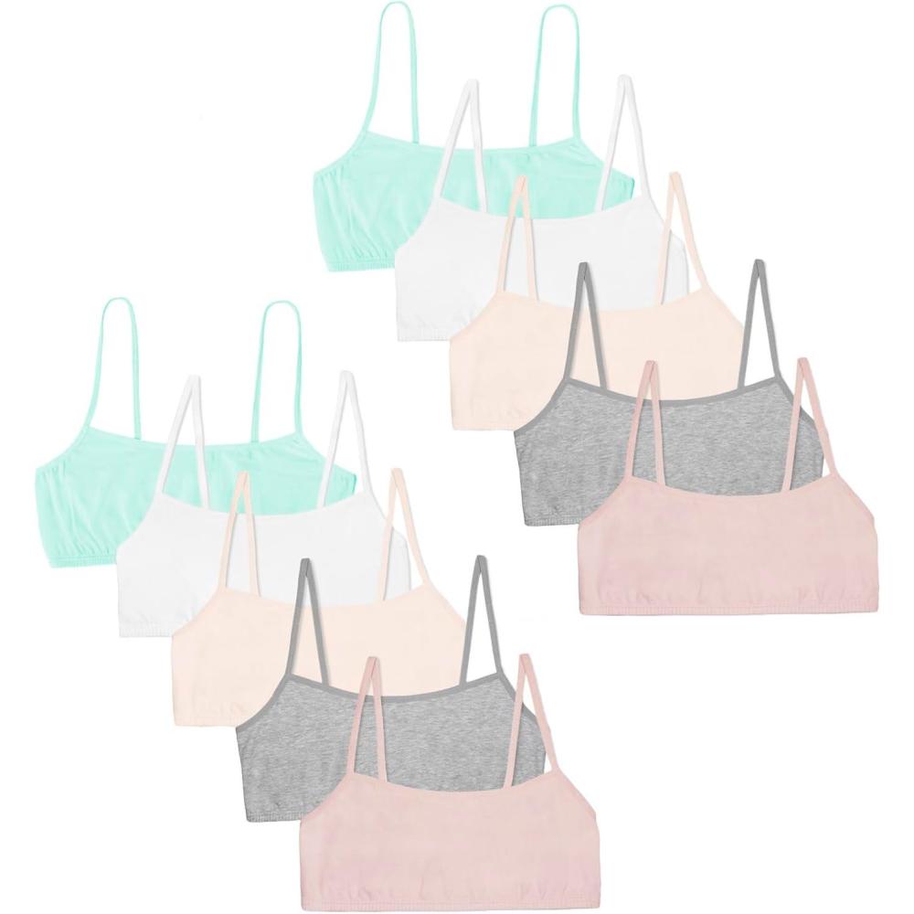 imageFruit of the Loom Girls Big Girls Training Bra Value PacksMintPinkGreyWhiteNude