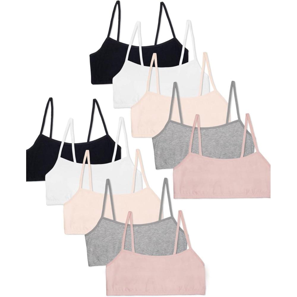 imageFruit of the Loom Girls Big Girls Training Bra Value PacksWhiteGreyNudeBlackBlush Rose