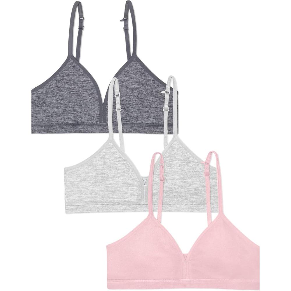 imageFruit of the Loom Girls Soft and Smooth Training BraBlush RoseGrey HeatherCharcoal Heather